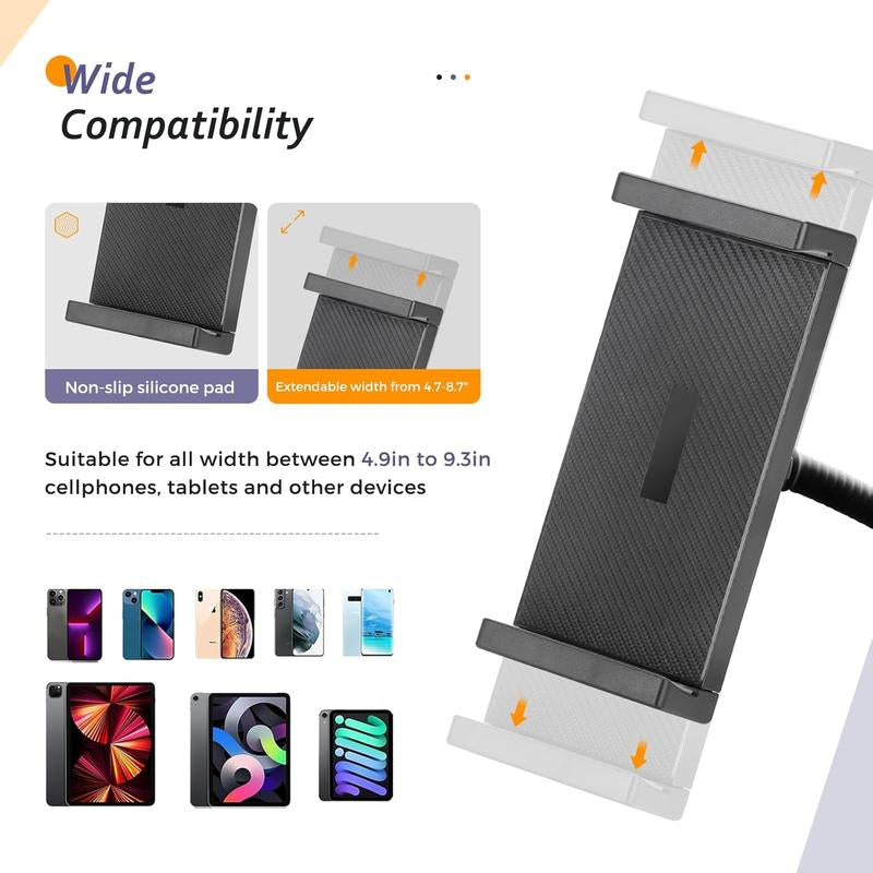 67" Tall Heavy Duty Phone Stand for Recording, Tablet Stand Holder with Adjustable Gooseneck, Overhead Selfie Tripod for Iphone/Ipad/Android for Iphone/Ipad/Android for Recording/Live Streaming/Watching/Cooking（Tiktokshopfalldealsforyou）