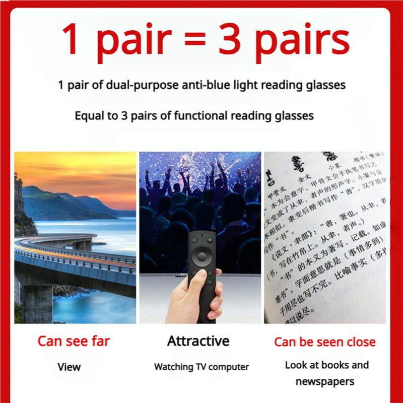 【2025】Photochromic Anti-Blue Light Reading Glasses Stylish Unisex Progressive Eyewear Clear Daily Lightweight UV Protection