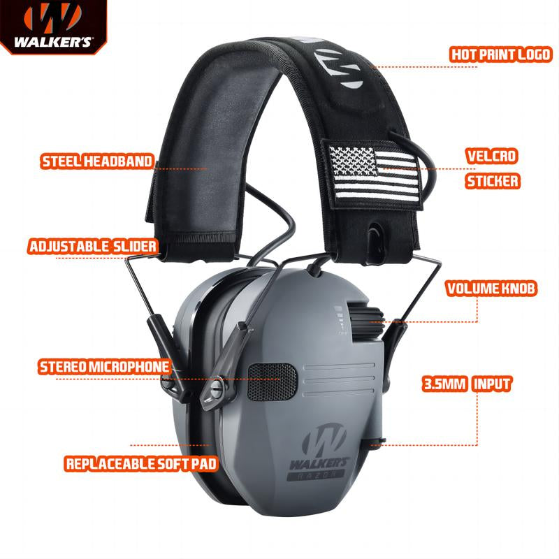 W1-Y+BOX Tactical Shooting Hearing Protection Earmuffs with Storage Box for Easy Carrying Intelligent Noise Cancelling and Pickup Headset for Shooting and Hunting Adjustable Headband and Headphones