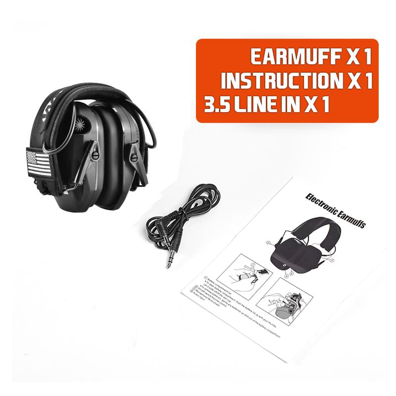 W1-Y+BOX Tactical Shooting Hearing Protection Earmuffs with Storage Box for Easy Carrying Intelligent Noise Cancelling and Pickup Headset for Shooting and Hunting Adjustable Headband and Headphones