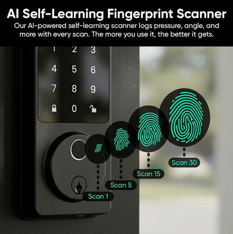 Wyze Lock Bolt V2 — Fingerprint Keyless Security Lock, Smart Wi-Fi + Bluetooth Deadbolt Replacement, IPX5 Weatherproof, Auto-Lock, Smartphone Control, Keypad