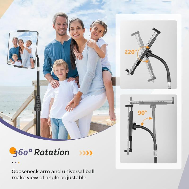 67" Tall Heavy Duty Phone Stand for Recording, Tablet Stand Holder with Adjustable Gooseneck, Overhead Selfie Tripod for Iphone/Ipad/Android for Iphone/Ipad/Android for Recording/Live Streaming/Watching/Cooking（Tiktokshopfalldealsforyou）
