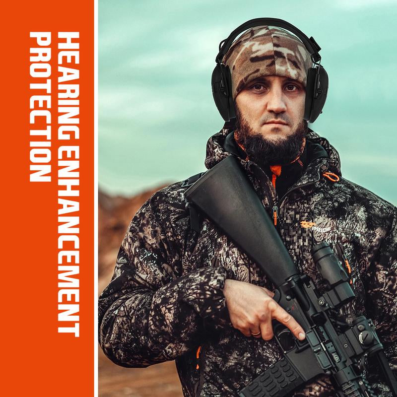 W1-Y+BOX Tactical Shooting Hearing Protection Earmuffs with Storage Box for Easy Carrying Intelligent Noise Cancelling and Pickup Headset for Shooting and Hunting Adjustable Headband and Headphones