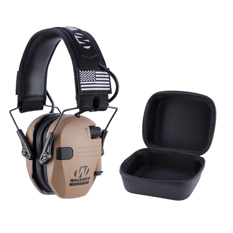 W1-Y+BOX Tactical Shooting Hearing Protection Earmuffs with Storage Box for Easy Carrying Intelligent Noise Cancelling and Pickup Headset for Shooting and Hunting Adjustable Headband and Headphones