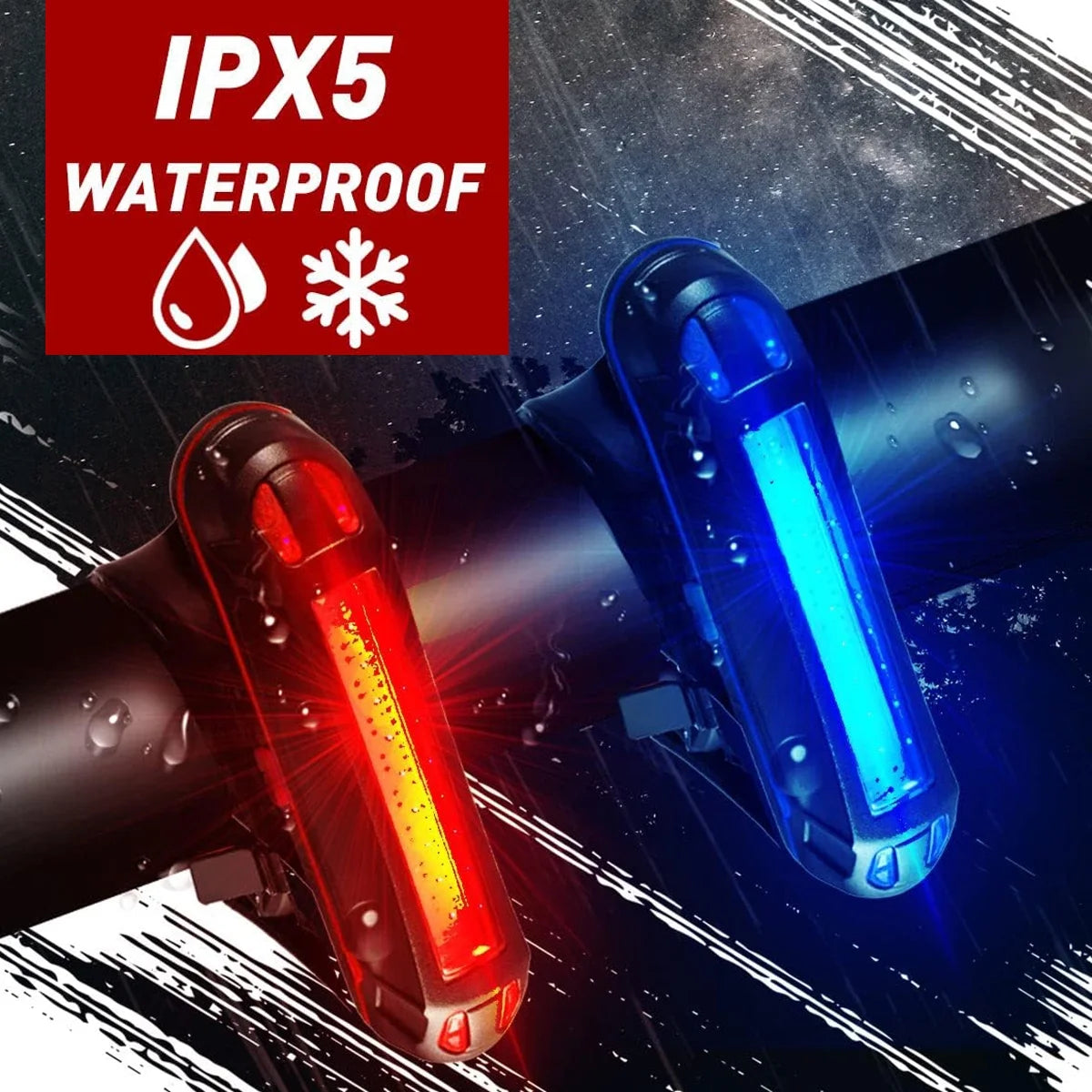 Bike Tail Light (2 PACK), USB Rechargeable LED Rear Bike Light, Bright Bicycle Rear Cycling Safety Flashlight for Night Riding