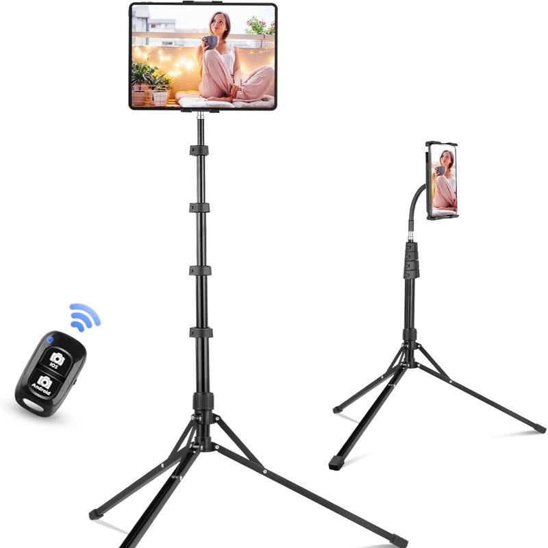 67" Tall Heavy Duty Phone Stand for Recording, Tablet Stand Holder with Adjustable Gooseneck, Overhead Selfie Tripod for Iphone/Ipad/Android for Iphone/Ipad/Android for Recording/Live Streaming/Watching/Cooking（Tiktokshopfalldealsforyou）
