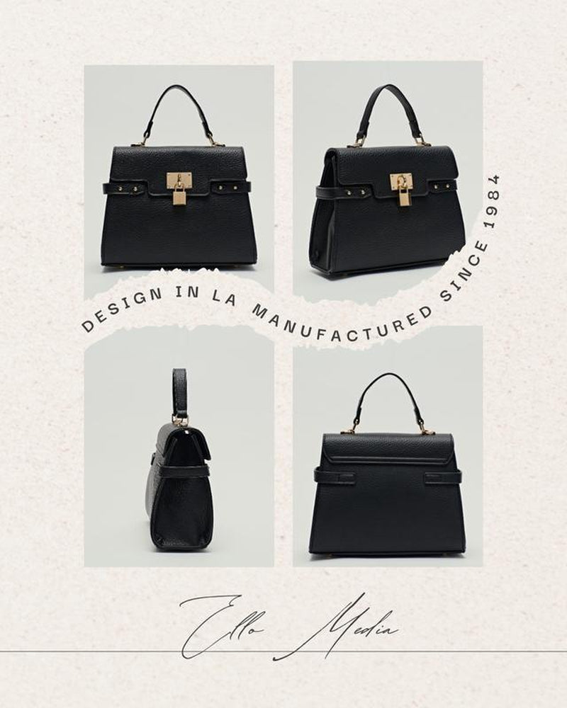 Evol Women’S Multi-Color Elegant Textured Zipper Shoulder Bag – Structured Vegan Leather Top Handle Purse with Gold Lock Closure, Adjustable Strap