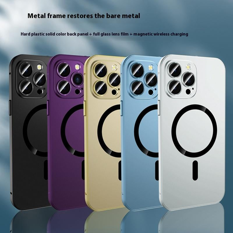 Applicable to Iphone 17 16 15 14 13 12 17 Promax Cases Anti-Fall Metal Frame Good Gift All-Inclusive Anti-Fall Phone Case Magnetic Ultra-Thin Iphone Case