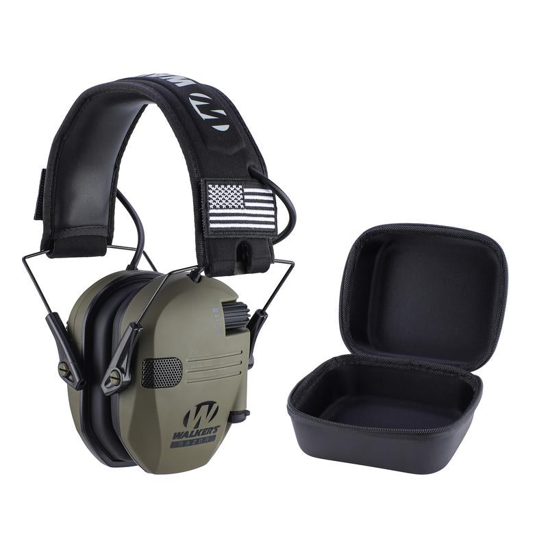 W1-Y+BOX Tactical Shooting Hearing Protection Earmuffs with Storage Box for Easy Carrying Intelligent Noise Cancelling and Pickup Headset for Shooting and Hunting Adjustable Headband and Headphones